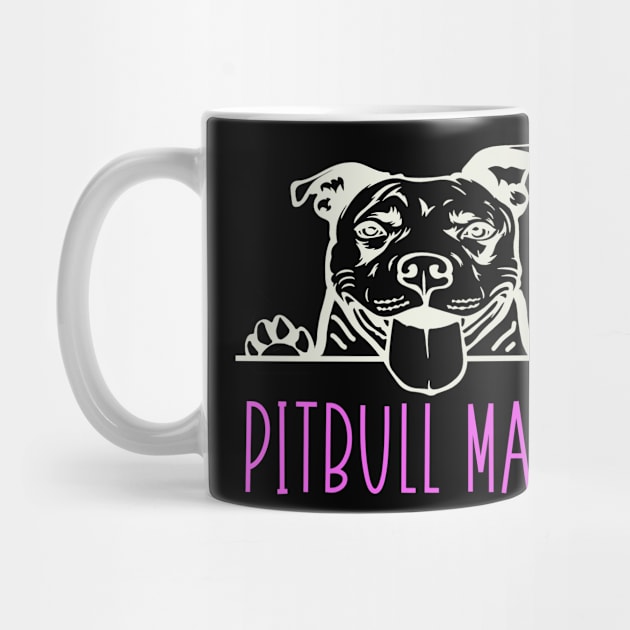 Pitbull Mama with Pitbull Dog by tropicalteesshop